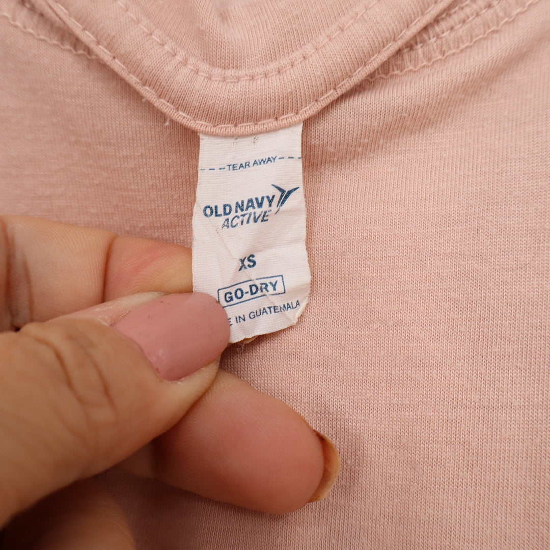 Old Navy Active Go-Dry Tank Top XS Peach Pink Knot Back Mesh Inset Sleeveless