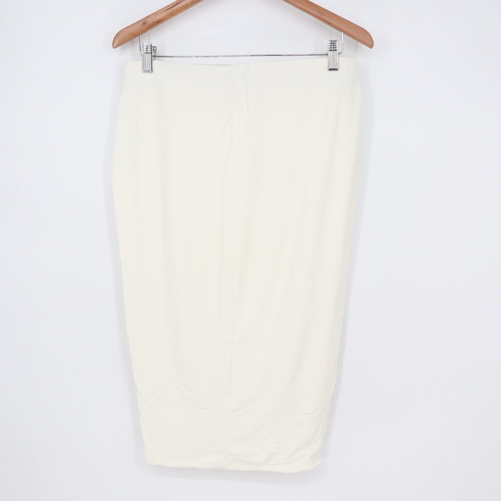 Naked Wardrobe White Cream Midi Bodycon Skirt Plus Size 3X Made in USA