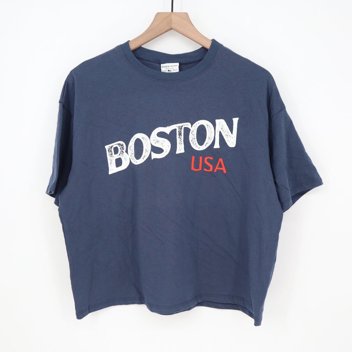 Where I'm From Boston USA Easy Tee Navy Blue Graphic T-Shirt Mens Medium NEW