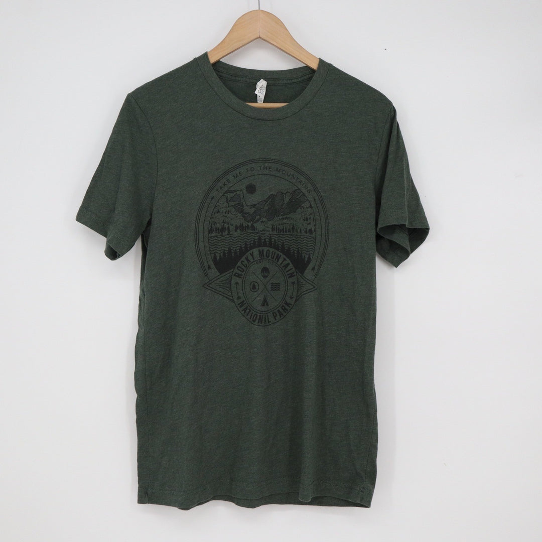 Bella Canvas Rocky Mountain National Park Graphic Tee Heather Green Mens Medium