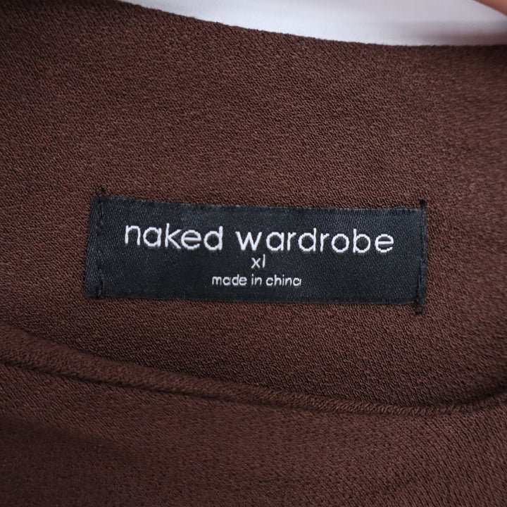 Naked Wardrobe Chocolate Brown One Shoulder Cutout Mini Dress XL