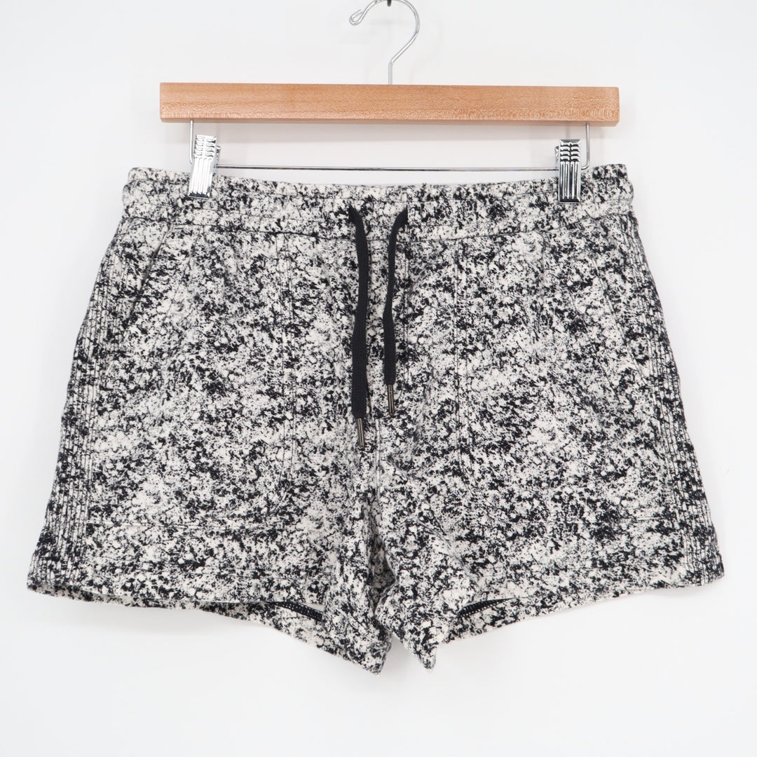 Athleta Farallon Shorts Womens PS Black White Cotton Stretch Tie Dye Drawstring