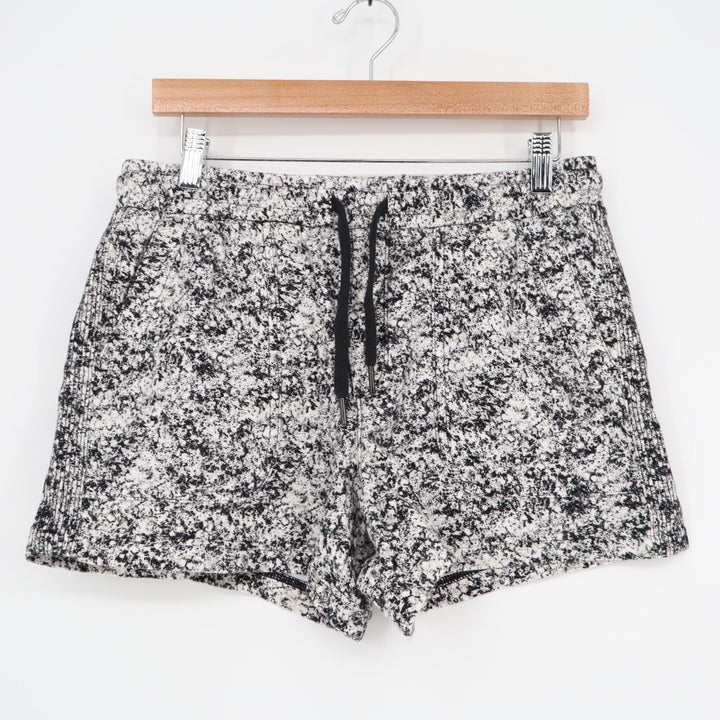 Athleta Farallon Shorts Womens PS Black White Cotton Stretch Tie Dye Drawstring