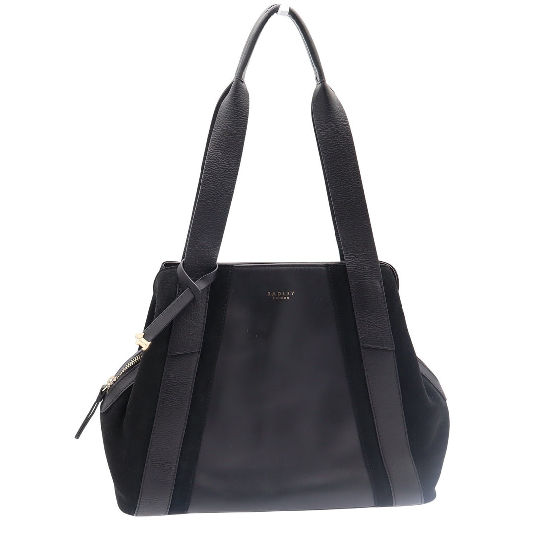 Radley London Tote Bag Womens Large Black Leather Suede Mixed Media Excellent