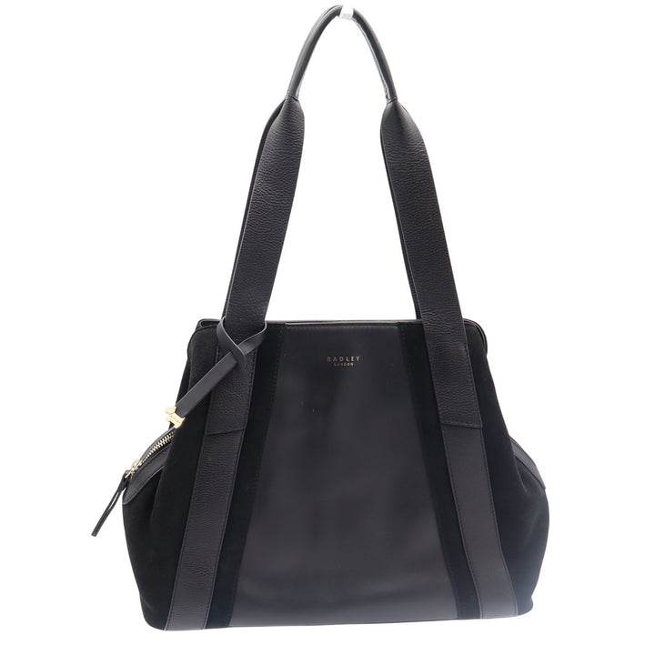 Radley London Tote Bag Womens Large Black Leather Suede Mixed Media Excellent