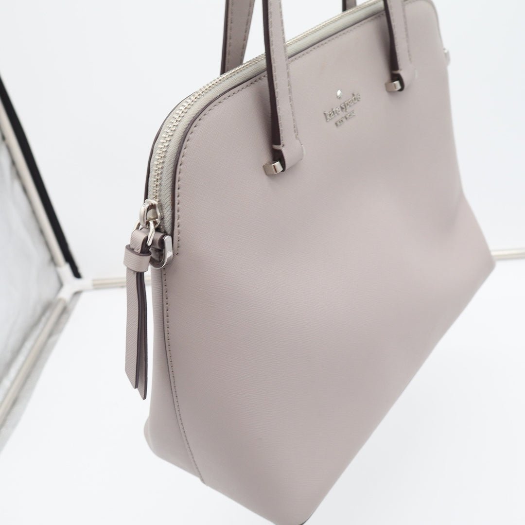 Kate Spade Satchel Womens Medium Larchmont Avenue Dome Gray Leather Crossbody