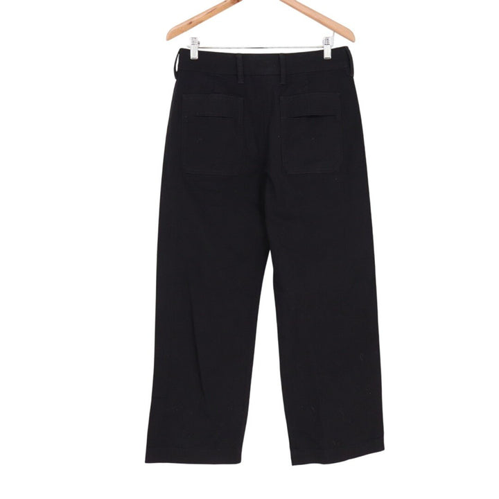 American Giant Chino Pants Womens 10 Black Cotton Stretch Slash Pockets Wide Leg