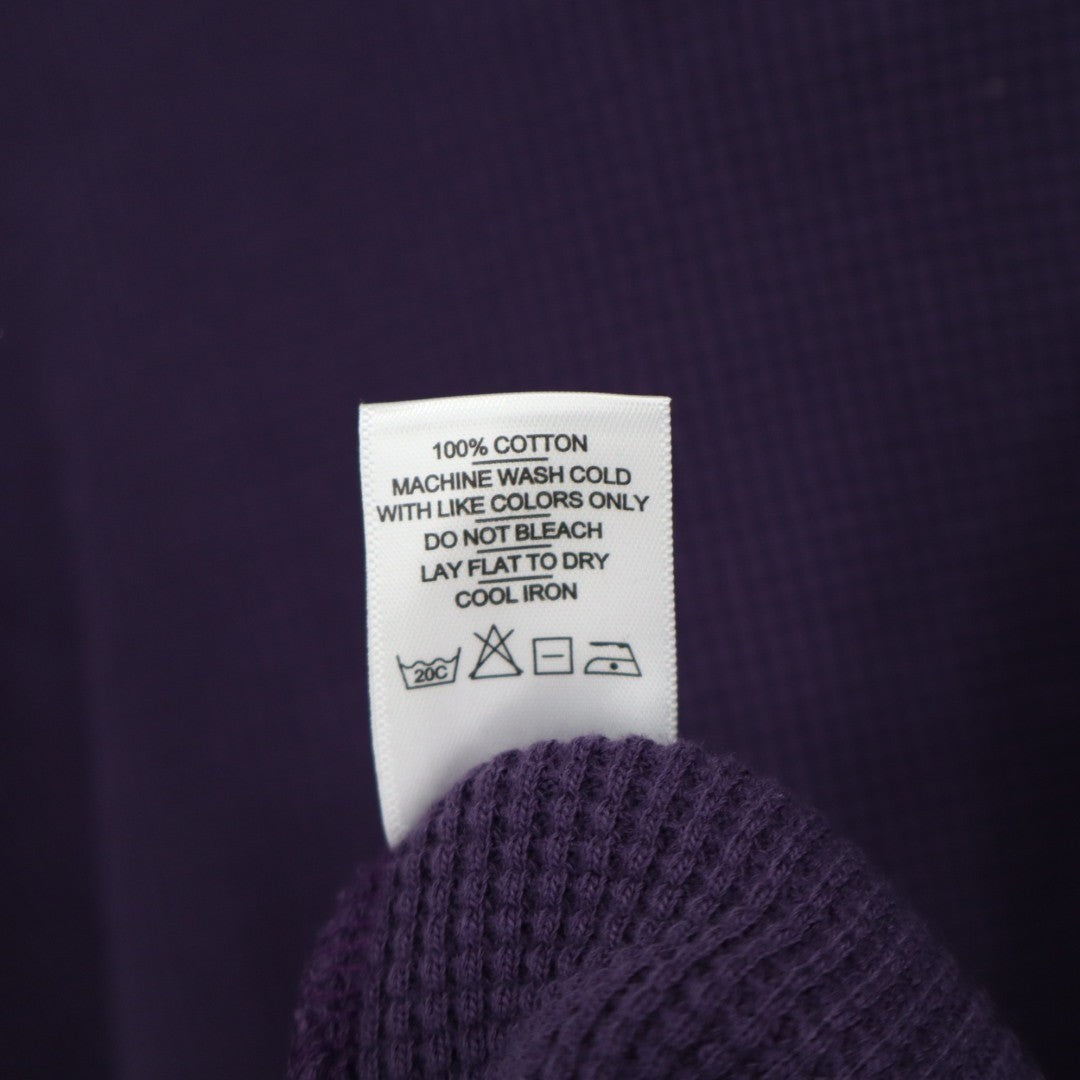 American Giant Summit Hoodie Mens 2XL Purple Cotton Waffle Knit Kangaroo Pocket