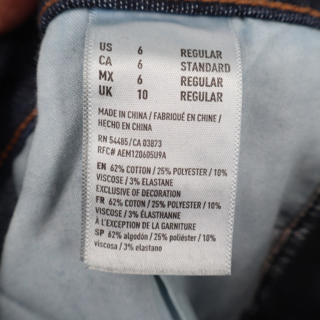 American Eagle Jeans Womens 6 Super Super Stretch X Dark Blue Skinny Excellent