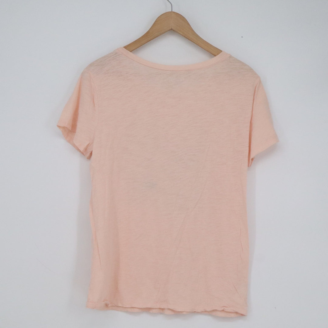 LOFT Outlet Peach Cotton Graphic Tee Potted Plants Short Sleeve Shirt Size M