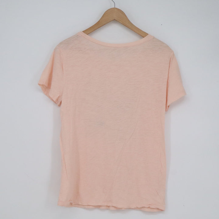 LOFT Outlet Peach Cotton Graphic Tee Potted Plants Short Sleeve Shirt Size M