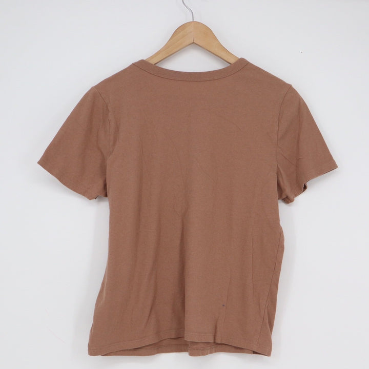 Old Navy Everywear Mens Medium Brown Short Sleeve Crew Neck Cotton T-Shirt Solid