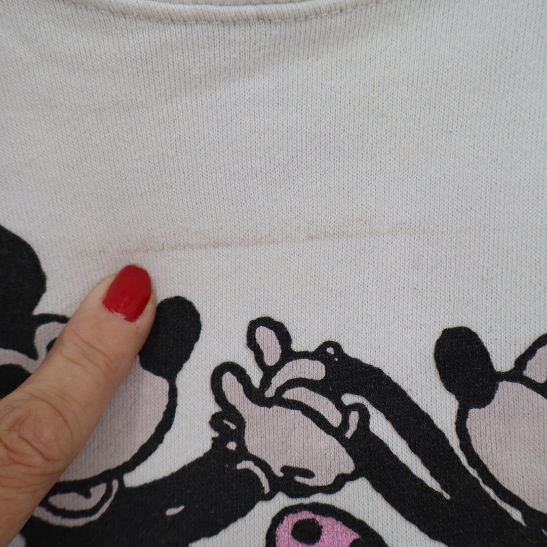 Disney 100 Mickey Minnie Mouse Anniversary Sweatshirt Cream Large