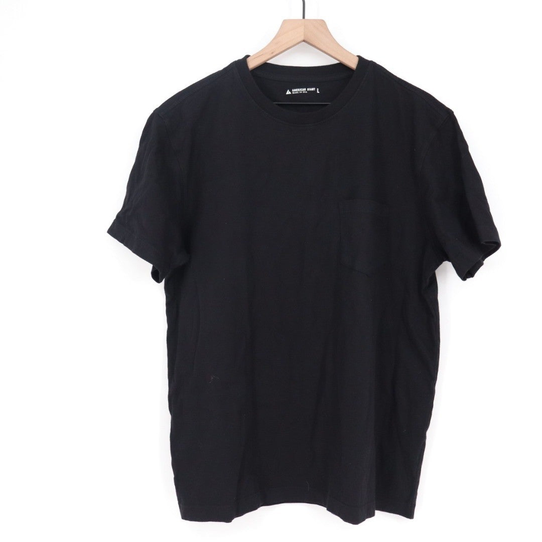 American Giant Mens Classic Pocket T Shirt Black Size Large Cotton Made in USA