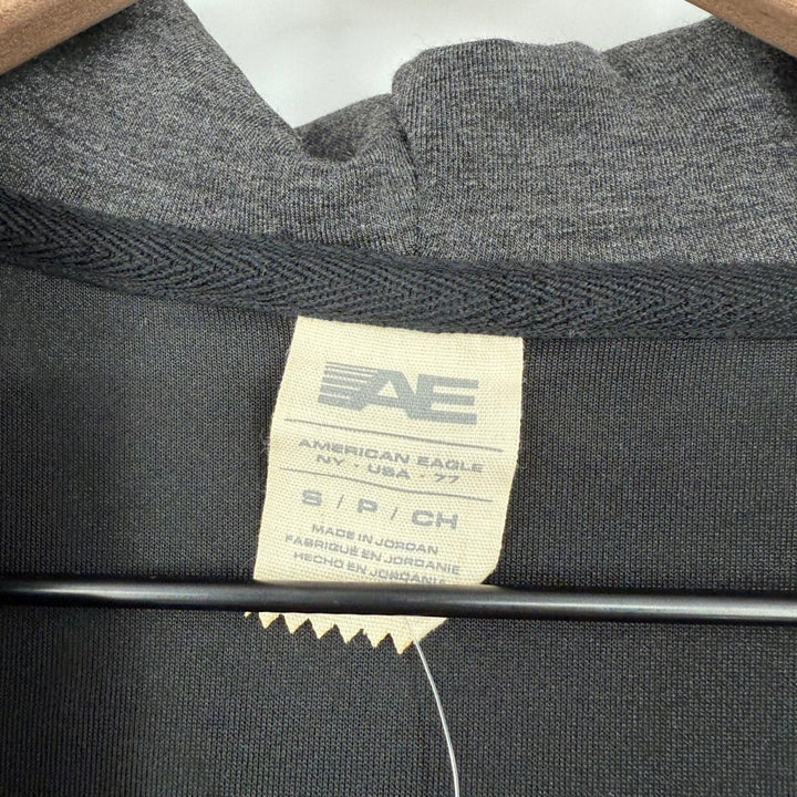 American Eagle Outfitters Mens Full Zip Hoodie Black Gray S Small