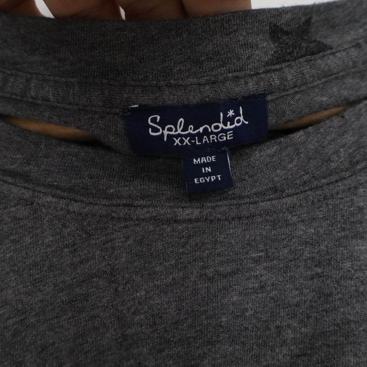 Splendid Womens XXL Charcoal Gray Star Print Cotton Modal Crew Neck T-Shirt