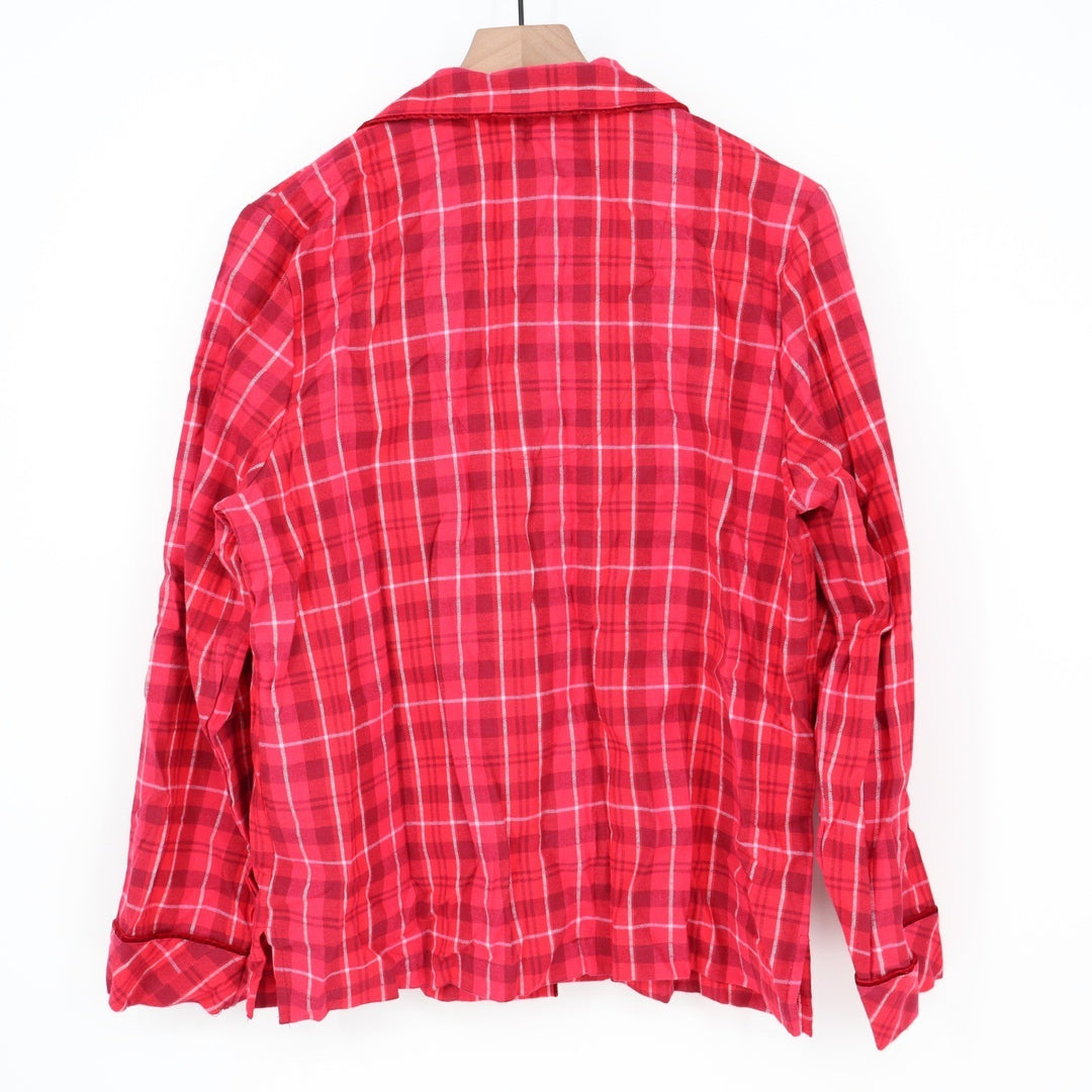 Charter Club Intimates Womens Red Bennet Plaid Flannel Pajama Set Small
