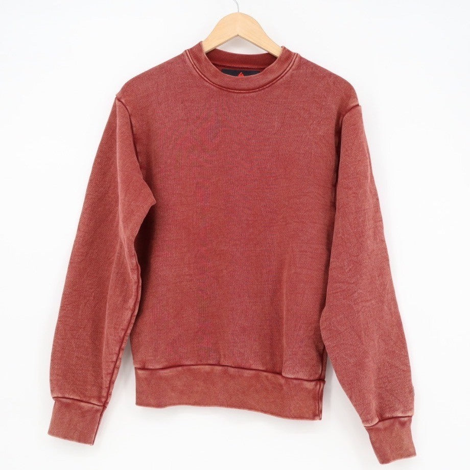 American Giant Mens Crewneck Sweatshirt Red Washed Cotton Pullover XS