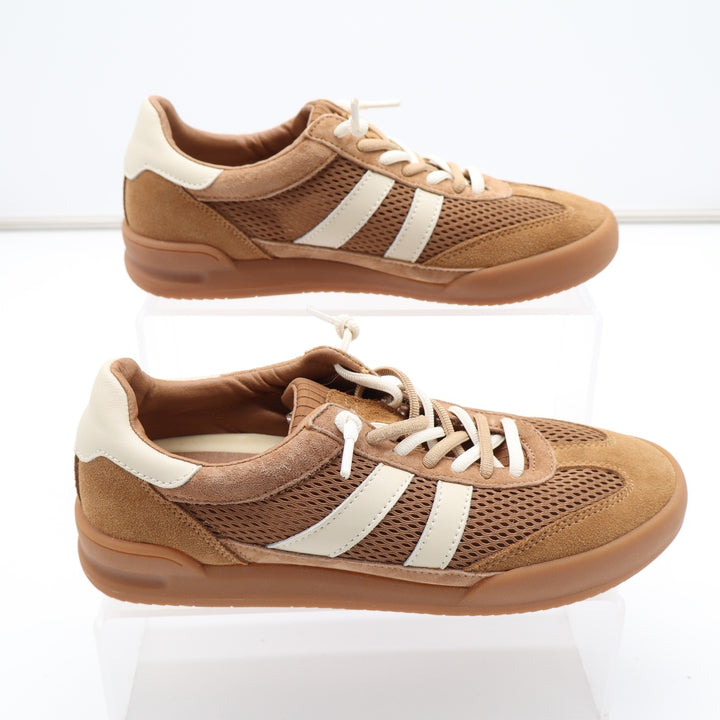 Verdict Women's Tan Mesh Suede Soccer Style Sneakers Size 6 Gum Sole
