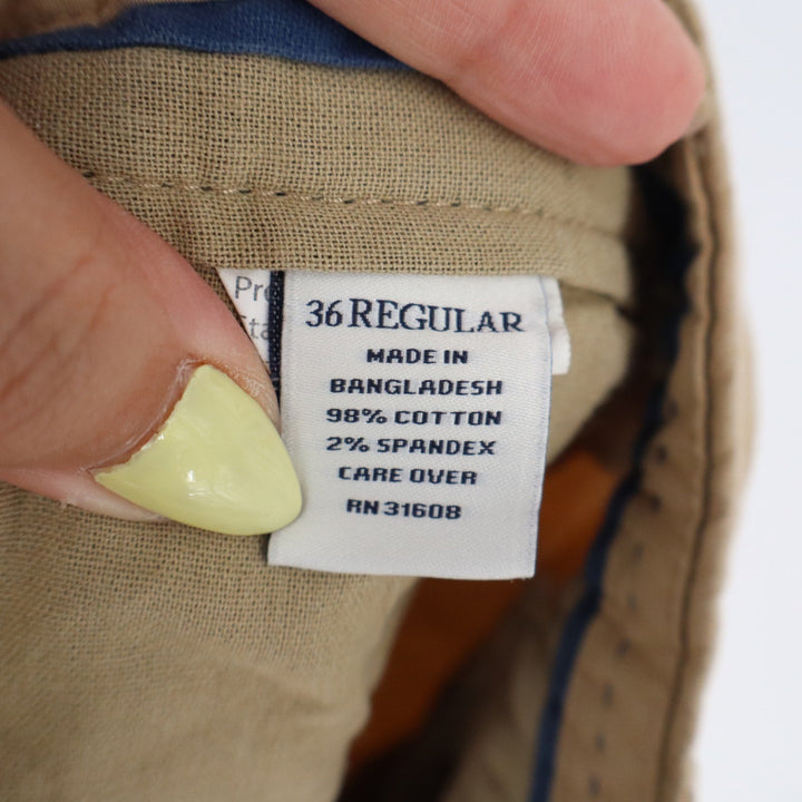 Jos A Bank 1905 Mens Khaki Chino Shorts Size 36 Regular Stretch Cotton Tan Solid
