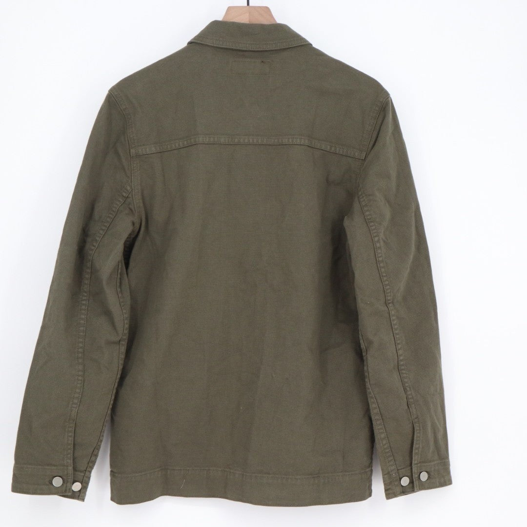 American Giant Workwear Jacket Mens XS Olive Green Cotton Stretch Spread Collar
