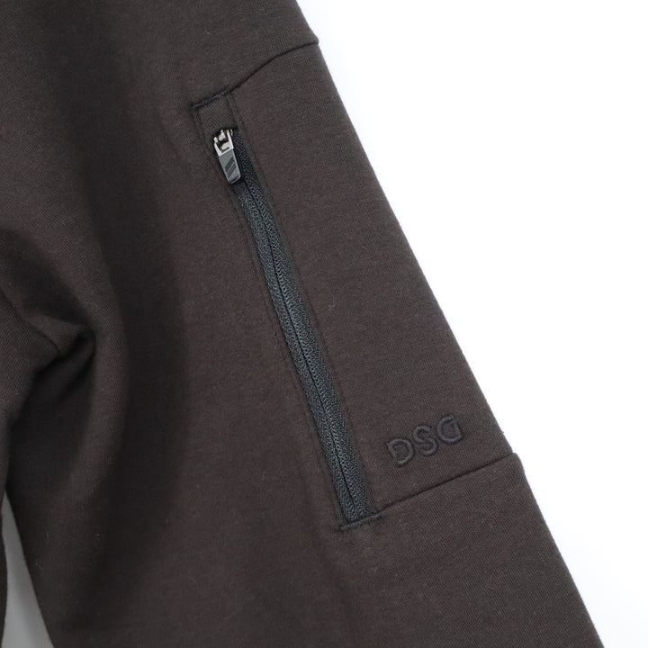 DSG Mens Sport Fleece Crewneck Sweatshirt Pure Black XS Side Zips