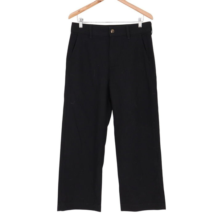 American Giant Chino Pants Womens 12 Black Cotton Stretch Wide Leg Slash Pockets