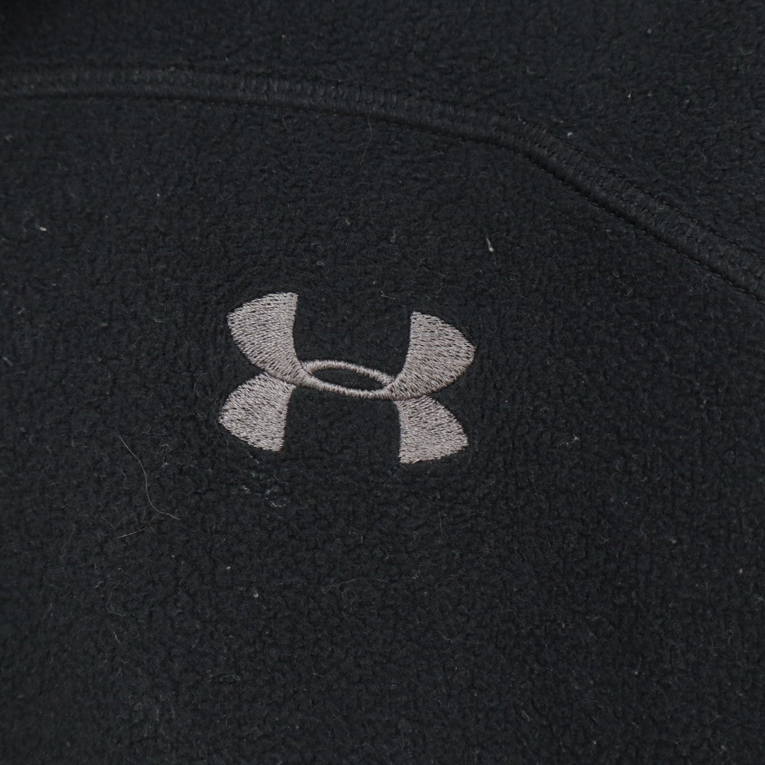 Under Armour Fleece Jacket Men XL Black Quarter Zip Mock Neck Long Sleeve Active