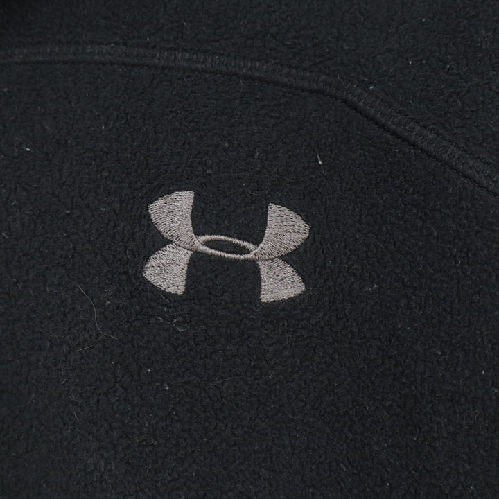 Under Armour Fleece Jacket Men XL Black Quarter Zip Mock Neck Long Sleeve Active