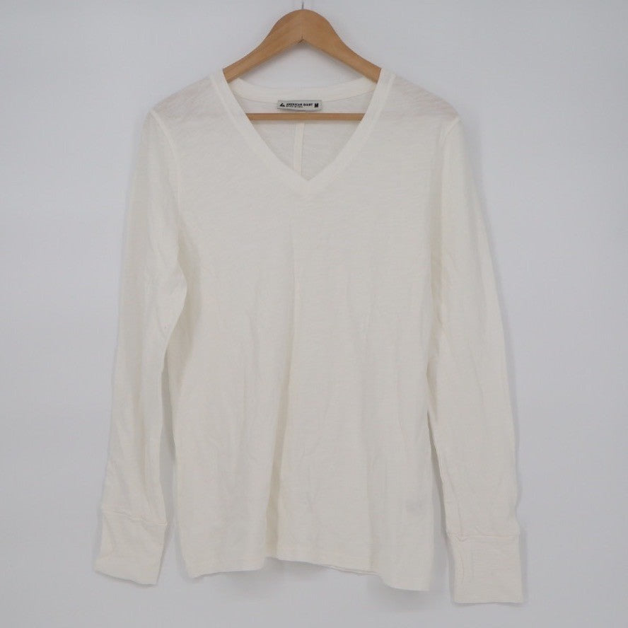 American Giant Women's Premium Slub Long Sleeve V-Neck Tee Size M