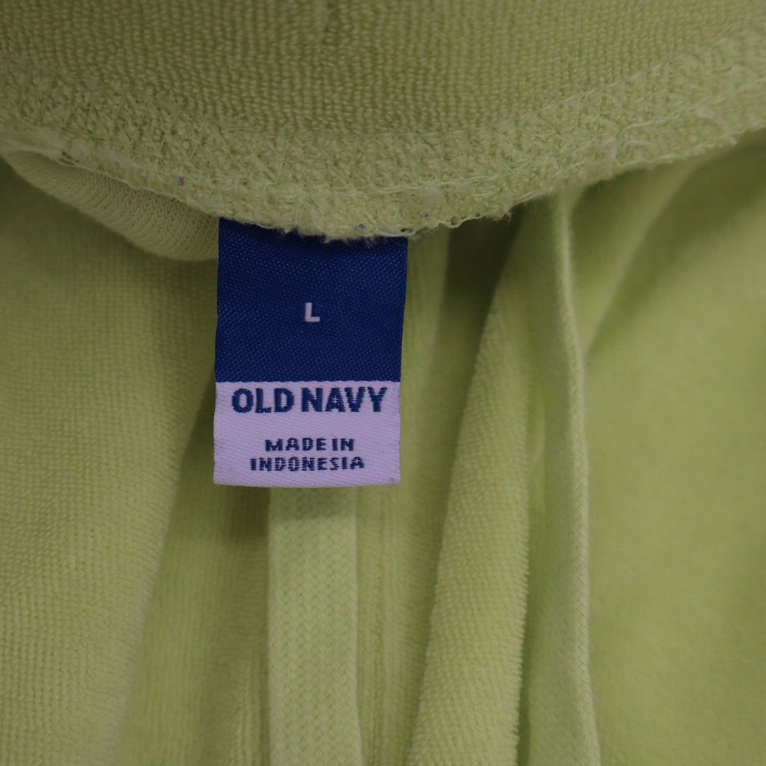 Old Navy Mens Lime Green Terry Cloth Lounge Set Sweatshirt & Shorts Size L
