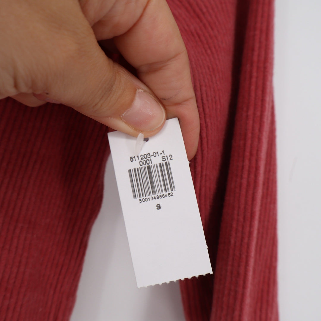 Old Navy Plush Tee Ribbed V-Neck Long Sleeve Top Red Pink Small