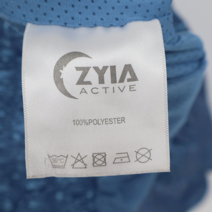 Zyia Shorts Womens M Bubble Texture Blue Smocked Waist Athletic Excellent