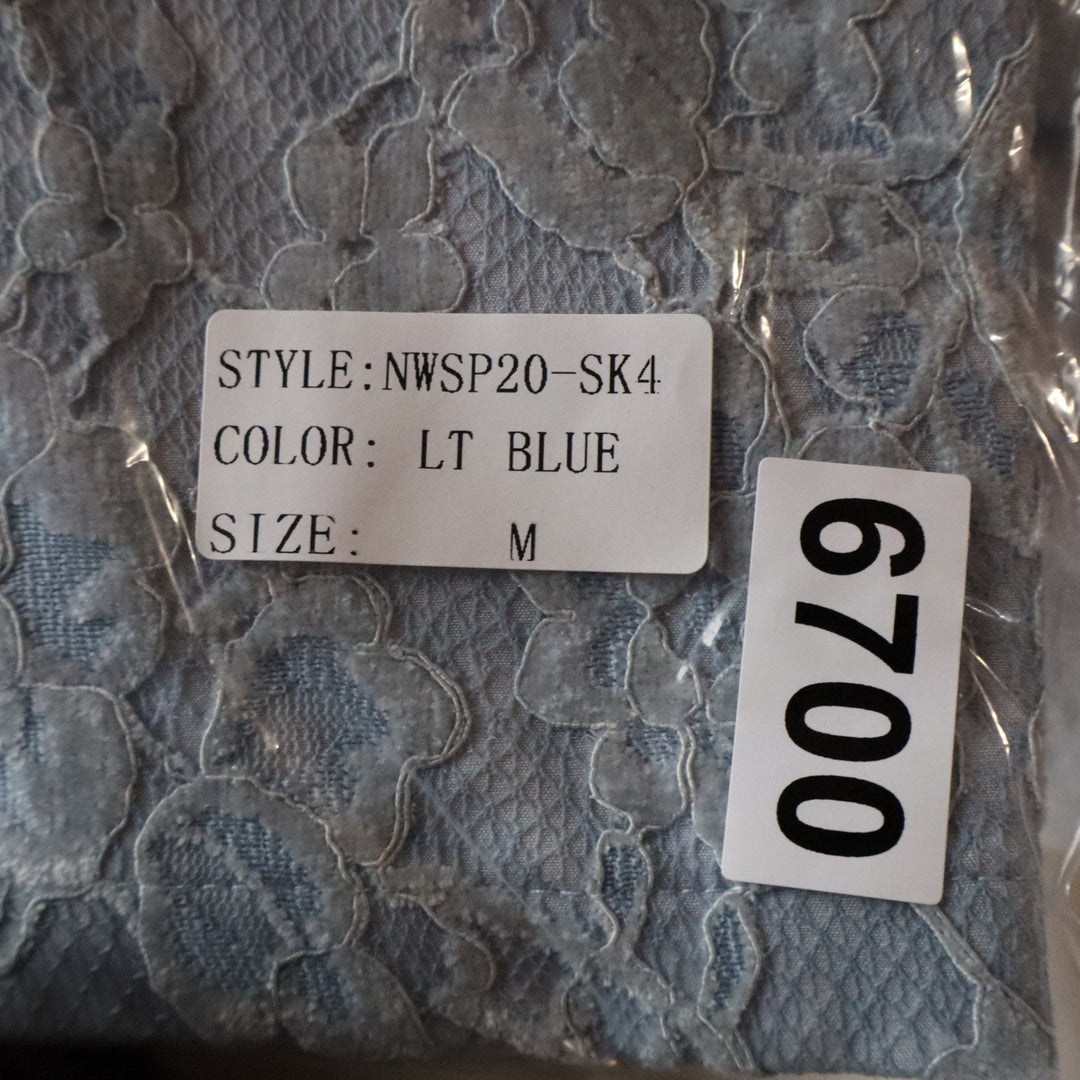 Naked Wardrobe Womens Light Blue Floral Lace Mini Skirt Size M