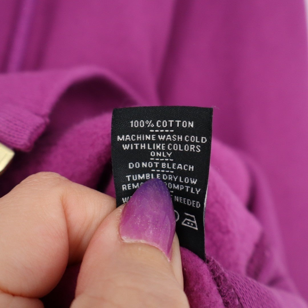 American Giant Hoodie Womens Large Purple Fleece Lined Kangaroo Pocket Full Zip