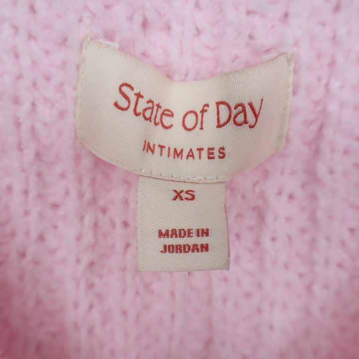 State of Day Intimates Pink Chenille Knit 2PC Lounge Set XS