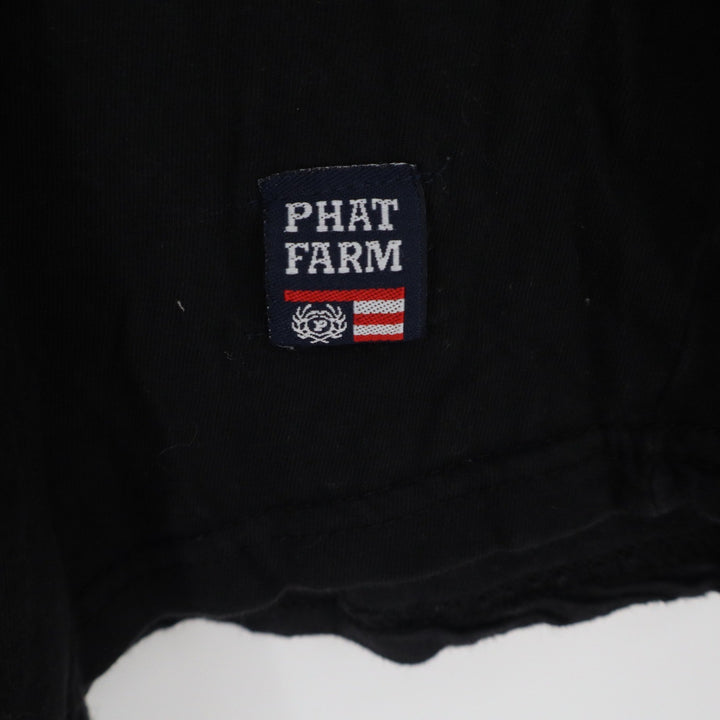 Phat Farm Mens 2XL Black Graphic T-Shirt Tactical D-Ring Cotton Streetwear Tee