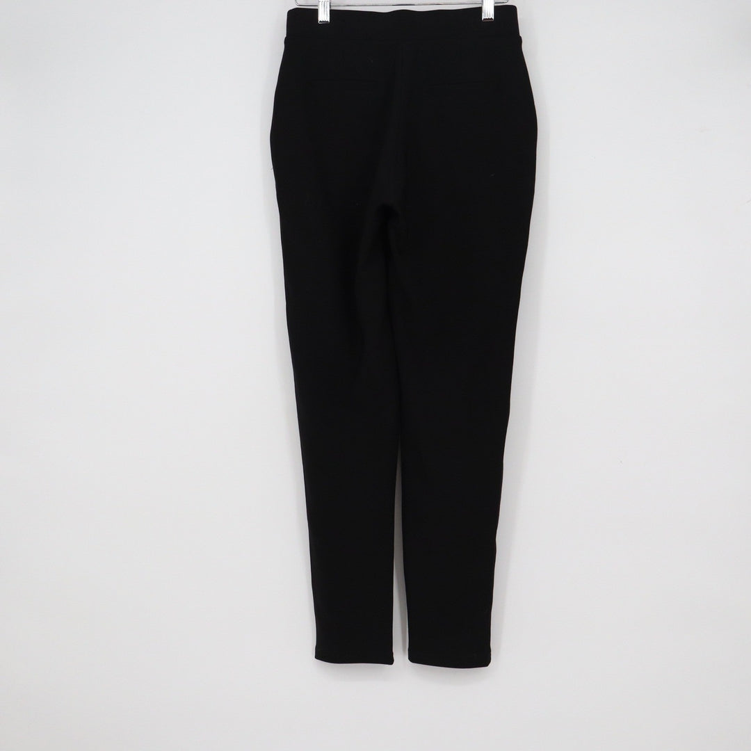 Indero Womens Black Pull On Ponte Pants Slim Leg Stretch Trousers Size S/M