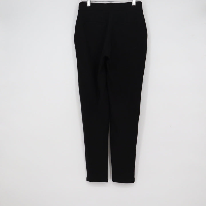 Indero Womens Black Pull On Ponte Pants Slim Leg Stretch Trousers Size S/M