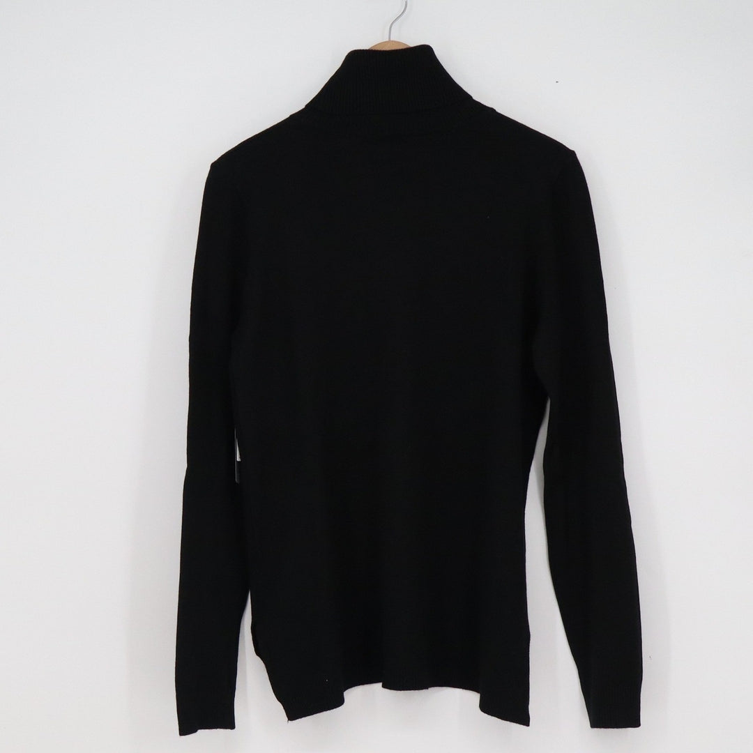 Cyrus Womens Turtleneck Sweater Black Long Sleeve High-Low Hem New M