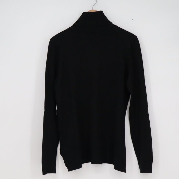 Cyrus Womens Turtleneck Sweater Black Long Sleeve High-Low Hem New M