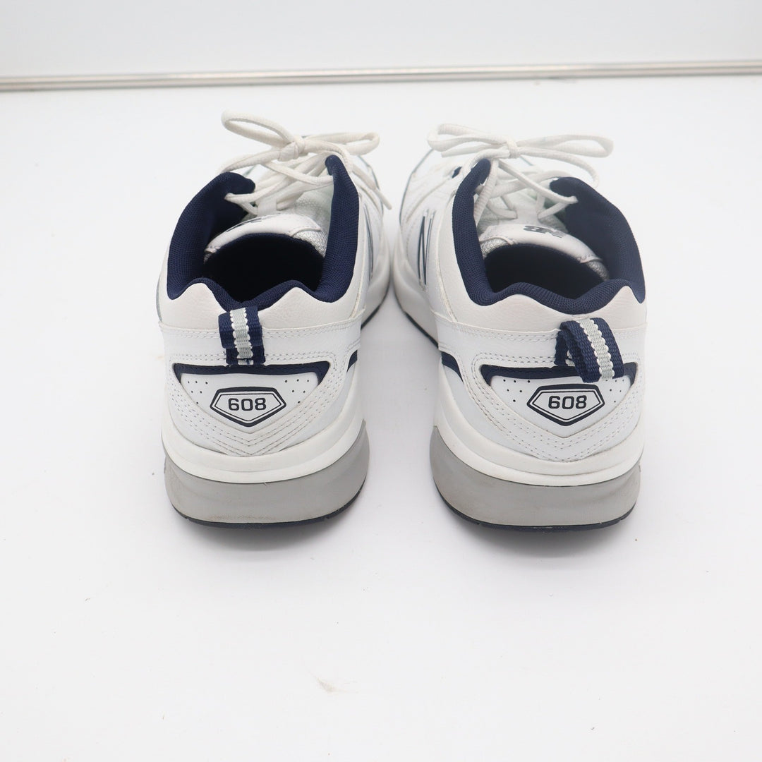 New Balance 608v5 Mens White Navy Leather Training Shoes Size 11 2E