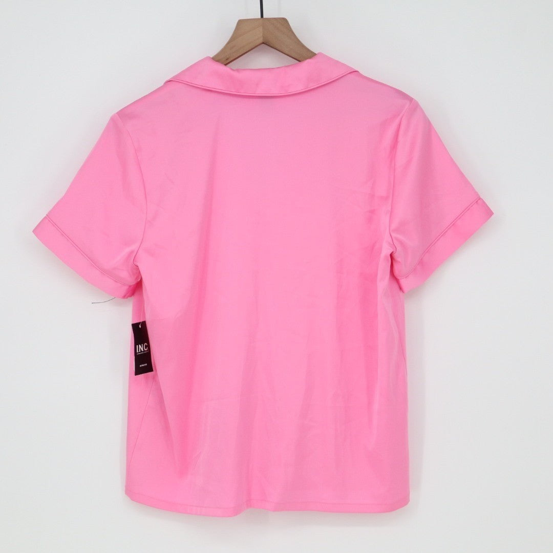 INC International Concepts Intimates Sleepwear Top Womens XS Pink Short Sleeve