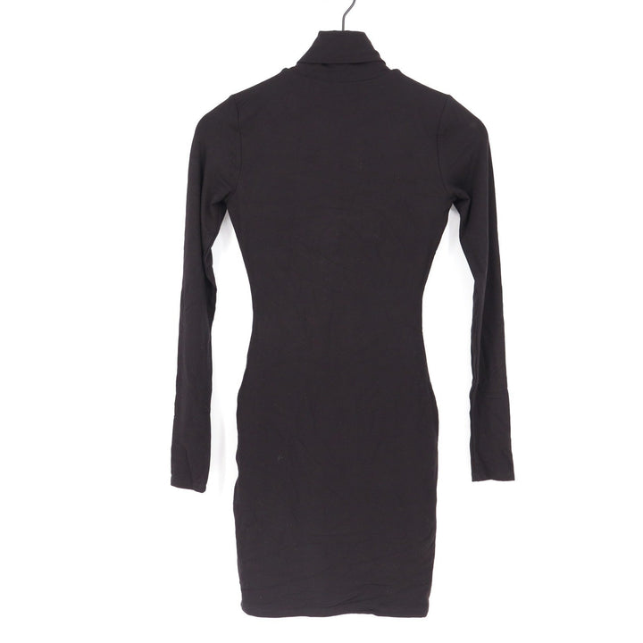 Naked Wardrobe Black Turtleneck Long Sleeve Mini Bodycon Dress S