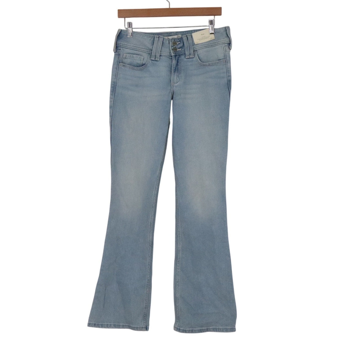 Hollister Low-Rise Bootcut Jeans Light Wash Blue 4L W27 Long