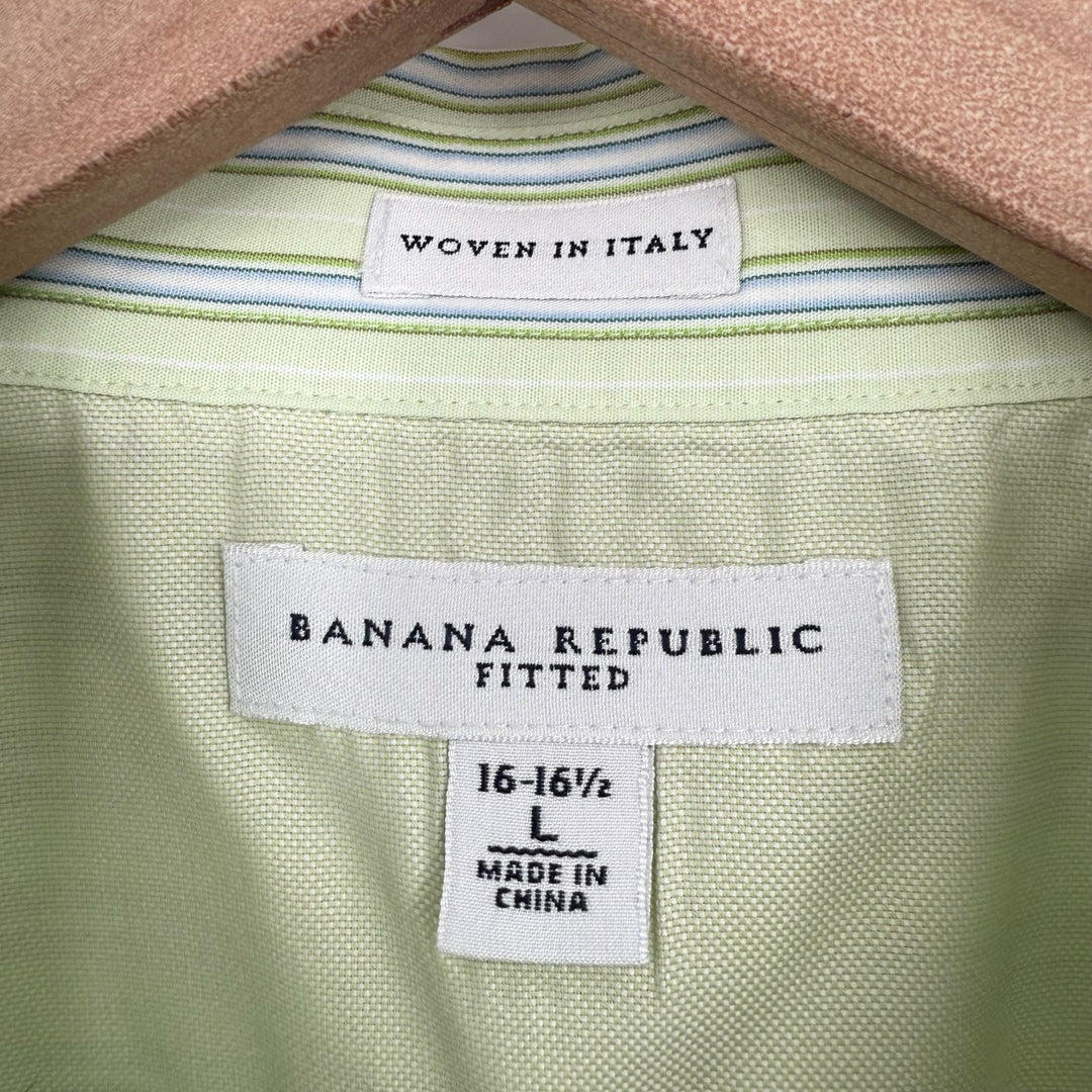 Banana Republic Dress Shirt Mens 16.5 Multicolor Striped Cotton Fitted Business