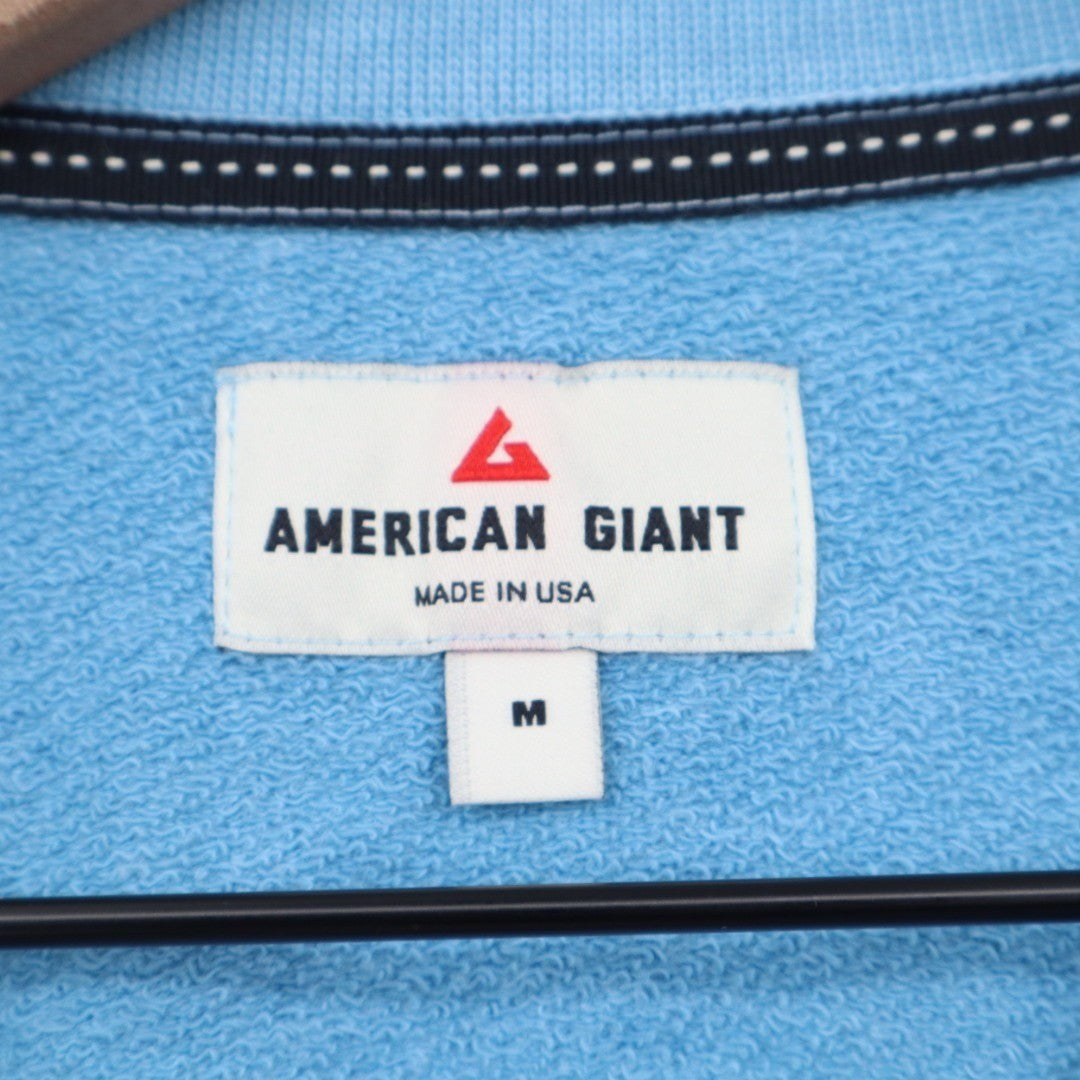 American Giant Sweatshirt Mens M Blue Cotton Crewneck Fleece Lined Street Wear
