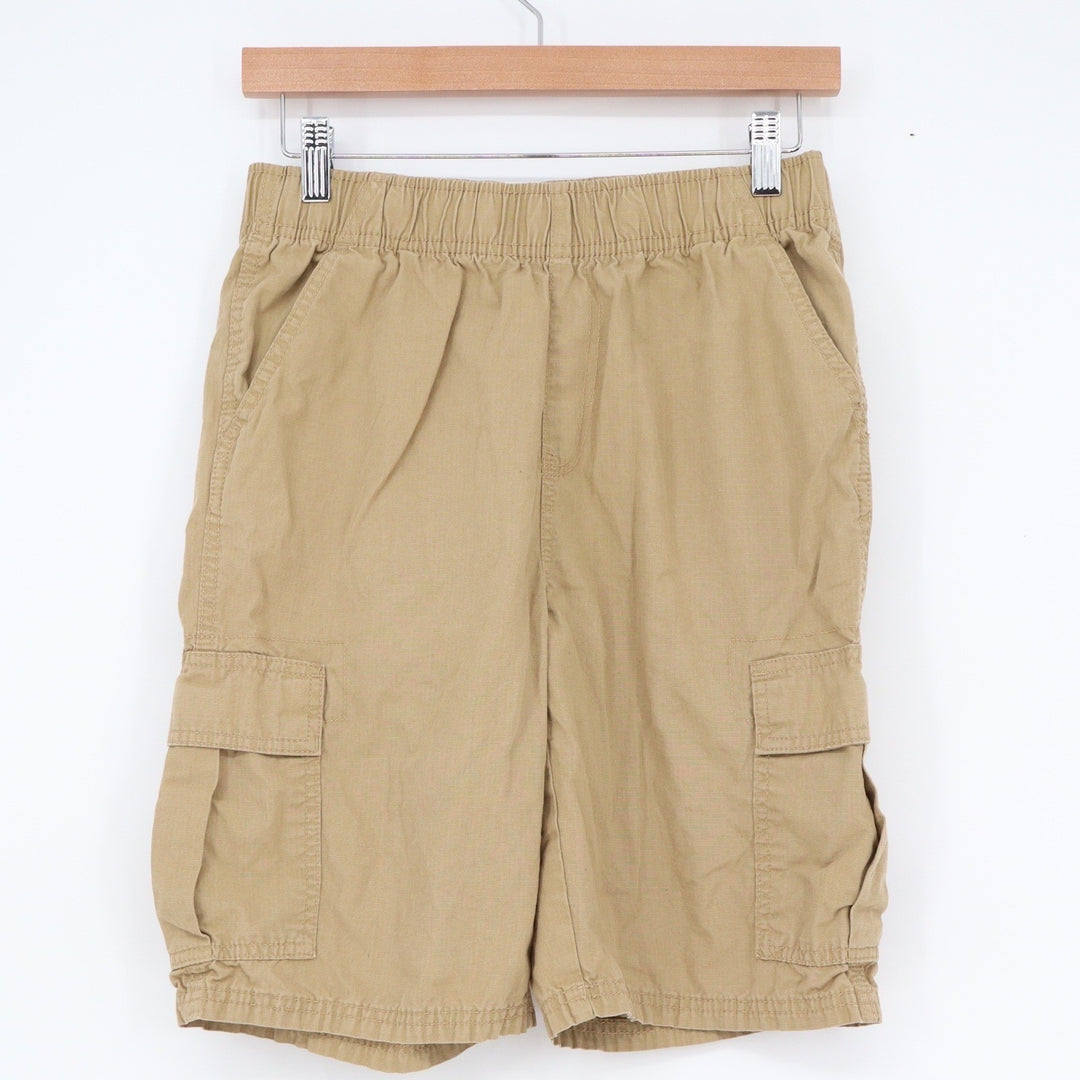 The Children's Place Boys Tan Khaki Cargo Shorts Size 16 Elastic Waist Ripstop