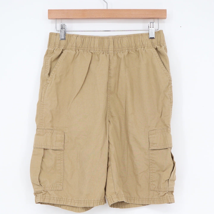 The Children's Place Boys Tan Khaki Cargo Shorts Size 16 Elastic Waist Ripstop