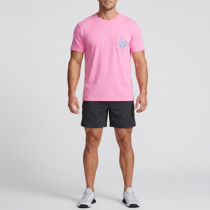 Chubbies Mens The Surfer Pocket Graphic T-Shirt Pink XXL NWT